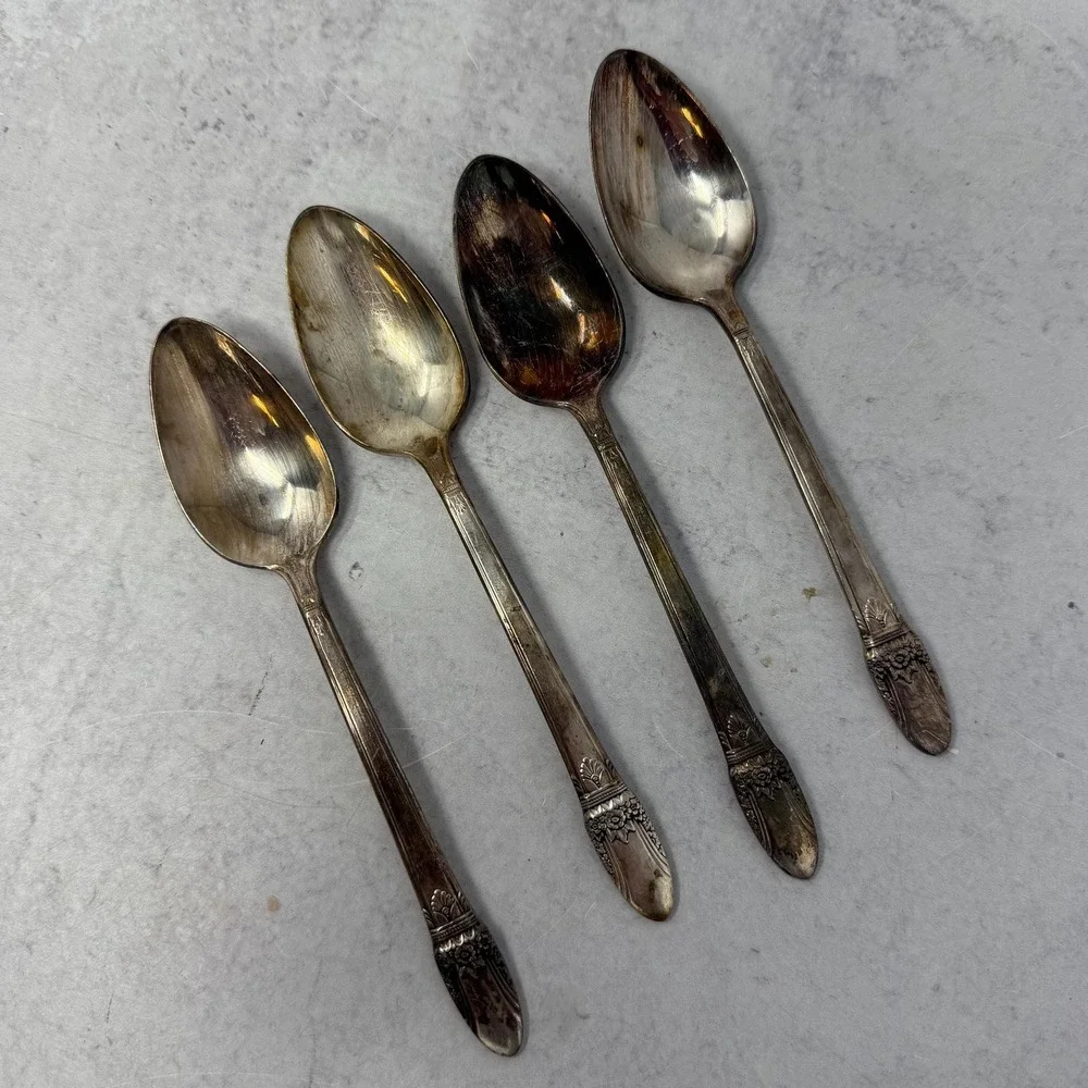 4 Antique First Love Silverplate 6 1/8